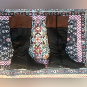 Faded Glory Black and Brown Boots